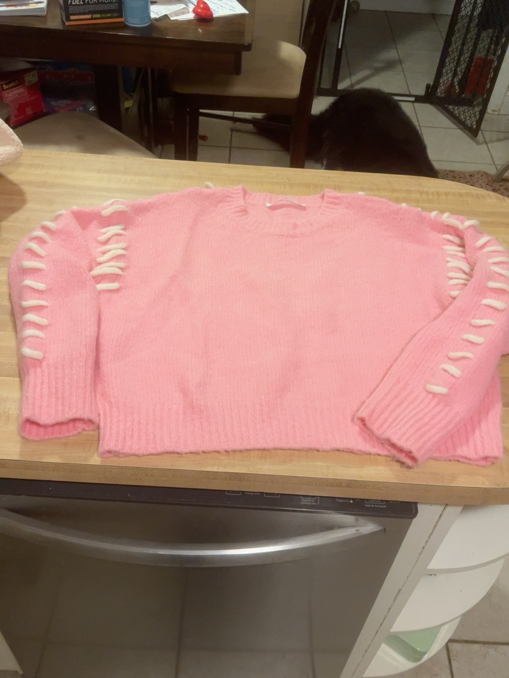 Altar’d State Pink Oversized Whipstitch Sleeve Sweater Women’s XS
